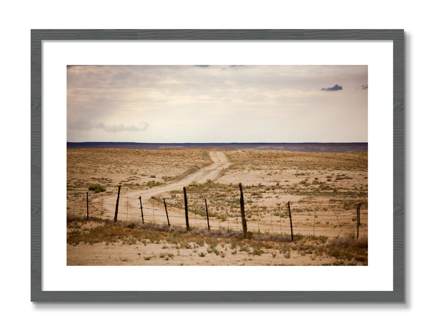 Framed photograph of Road To Nowhere by Dylan Ozanich, Grey frame, Borders