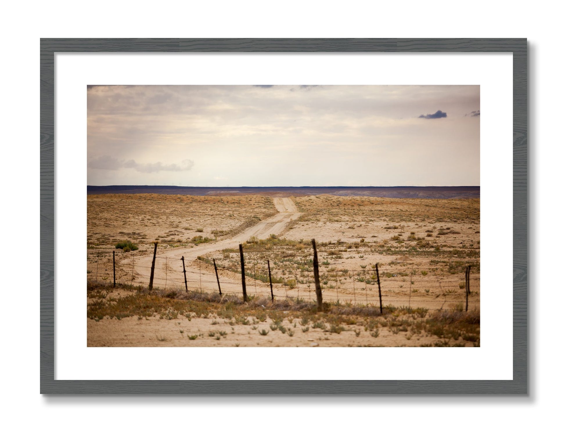 Framed photograph of Road To Nowhere by Dylan Ozanich, Grey frame, Borders