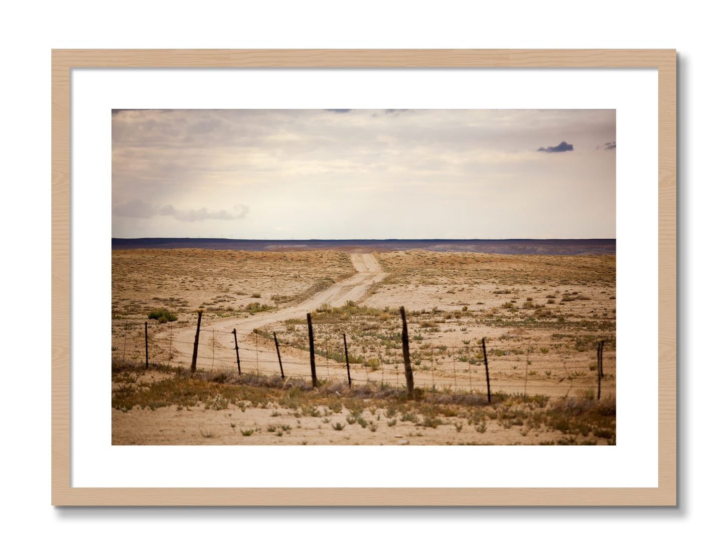 Framed photograph of Road To Nowhere by Dylan Ozanich, Oak frame, Borders