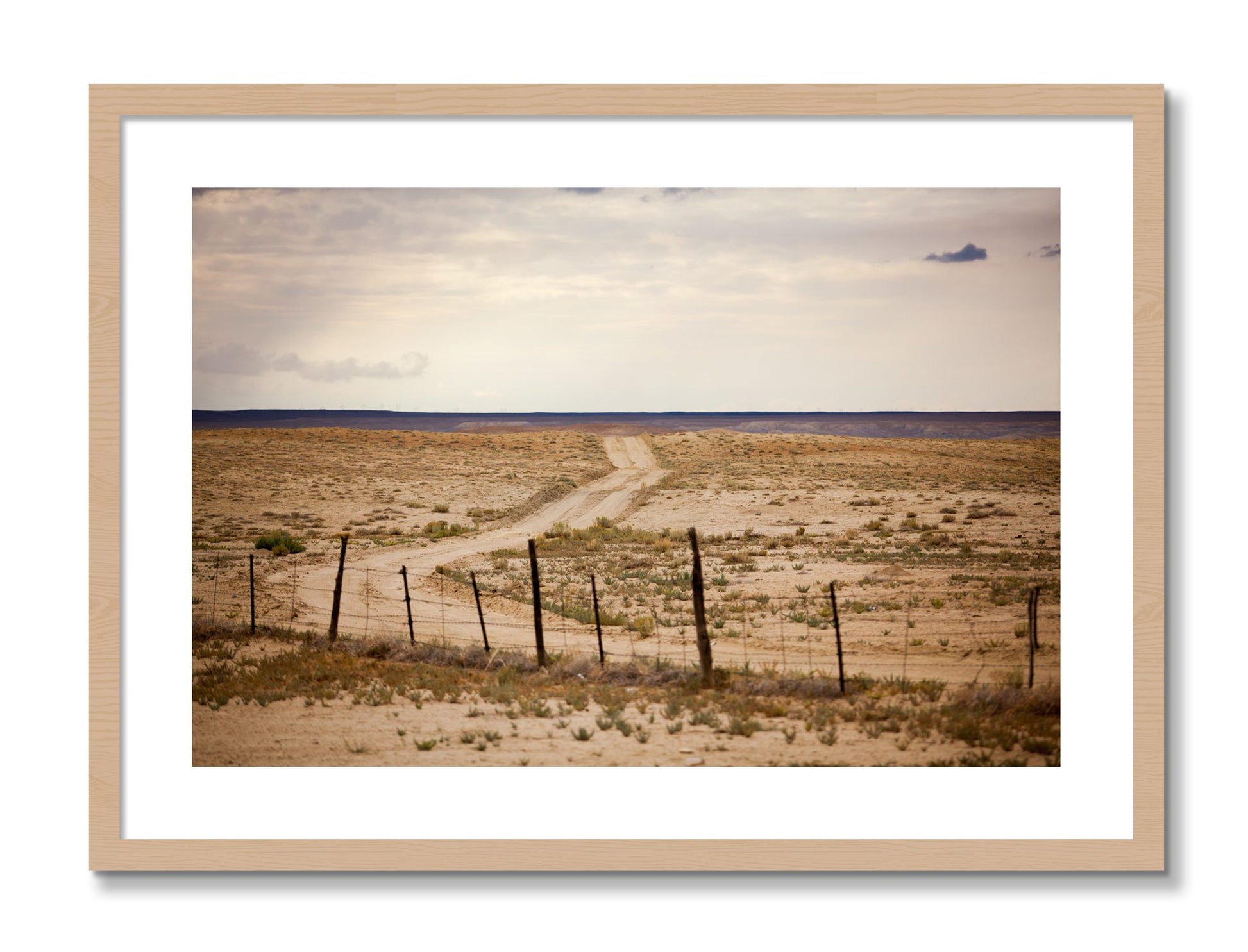 Framed photograph of Road To Nowhere by Dylan Ozanich, Oak frame, Borders
