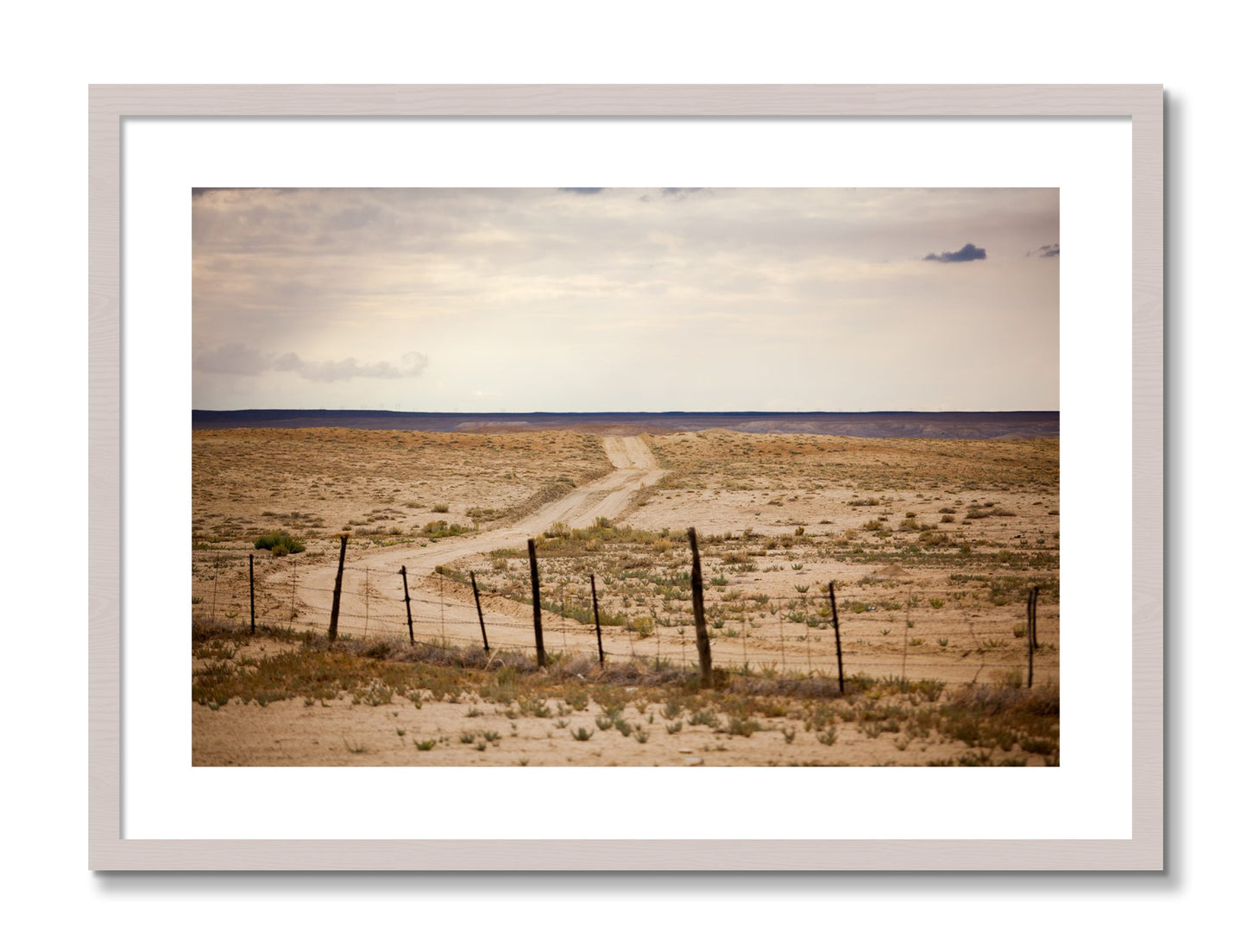 Framed photograph of Road To Nowhere by Dylan Ozanich, White Maple frame, Borders