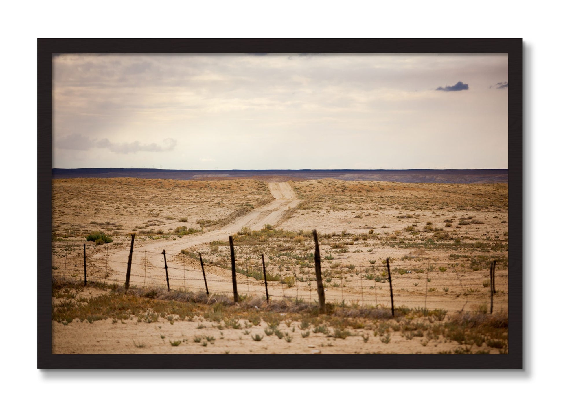 Framed photograph of Road To Nowhere by Dylan Ozanich, Black Walnut frame, Full Bleed