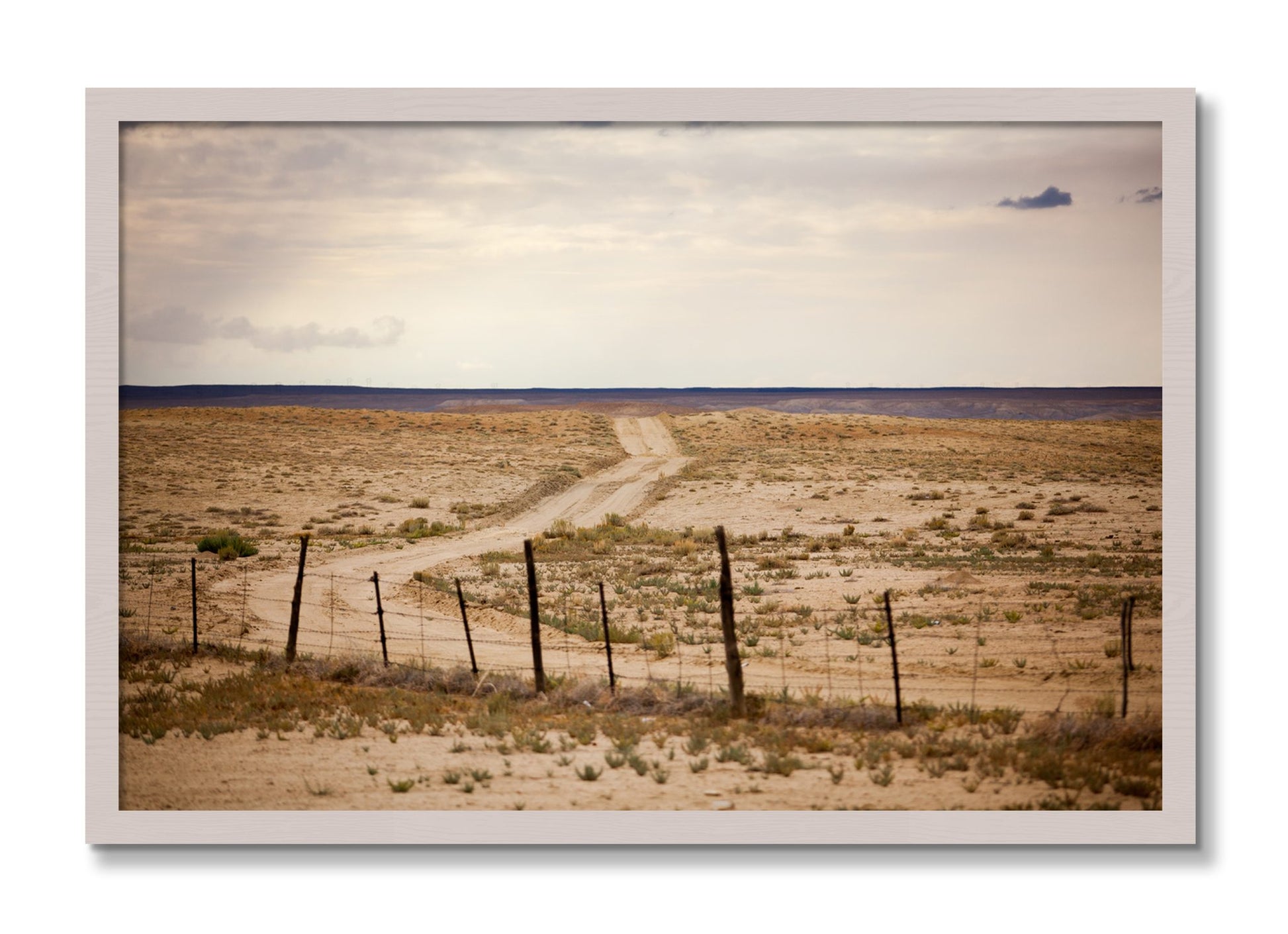 Framed photograph of Road To Nowhere by Dylan Ozanich, White Maple frame, Full Bleed
