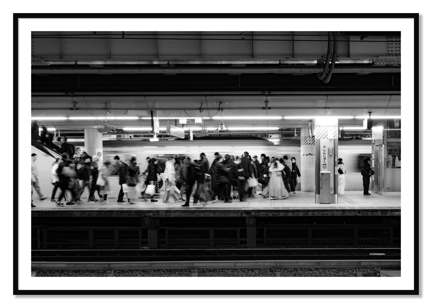 Framed photograph of Rush Hour In Tokyo by Dylan Ozanich, Black frame, Borders
