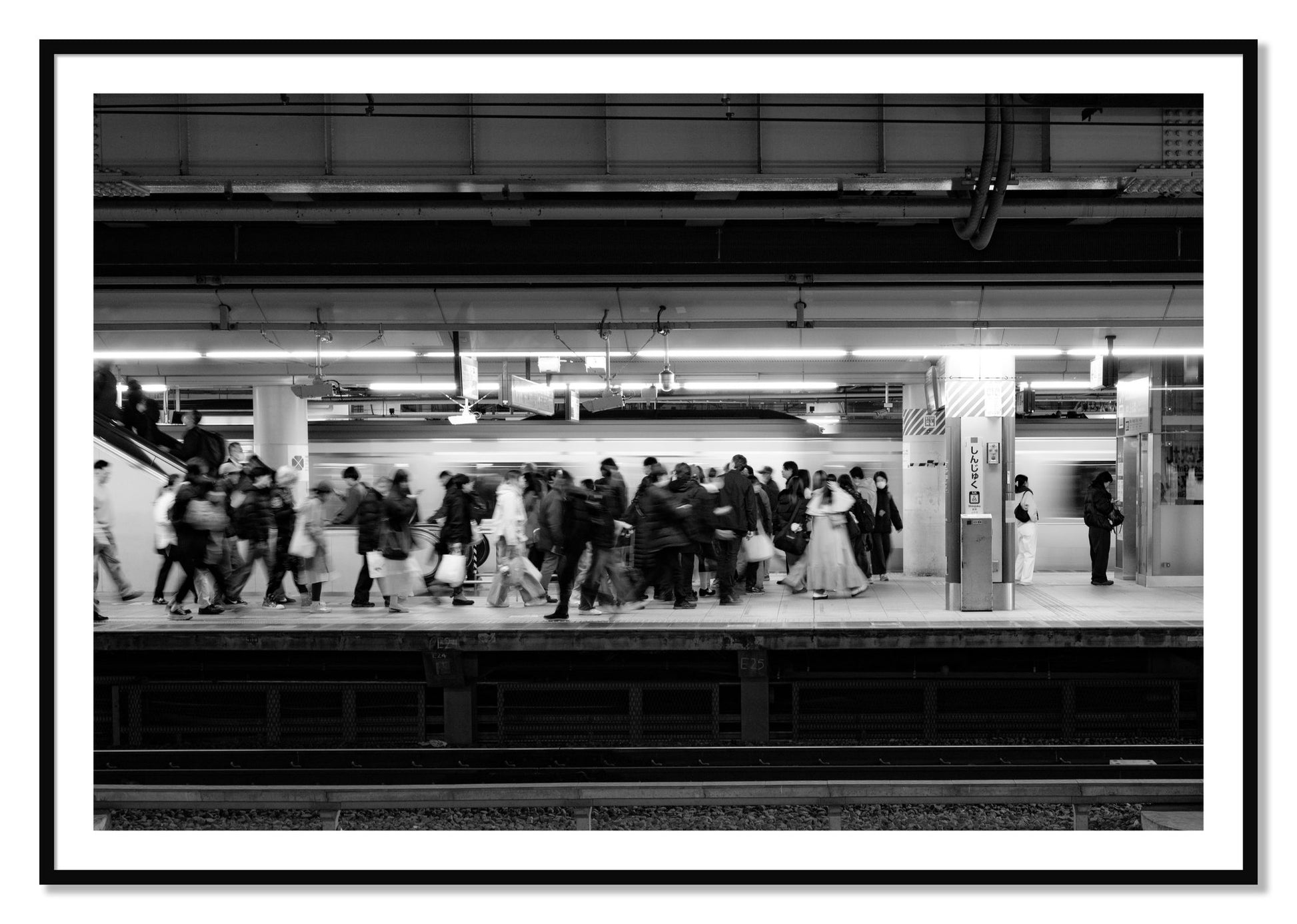 Framed photograph of Rush Hour In Tokyo by Dylan Ozanich, Black frame, Borders