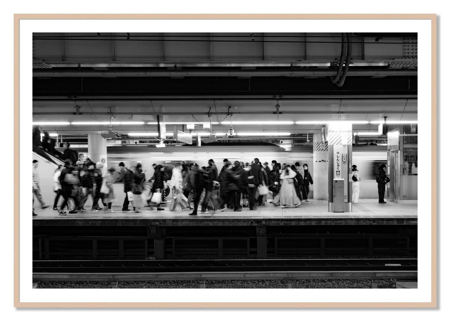 Framed photograph of Rush Hour In Tokyo by Dylan Ozanich, Maple frame, Borders
