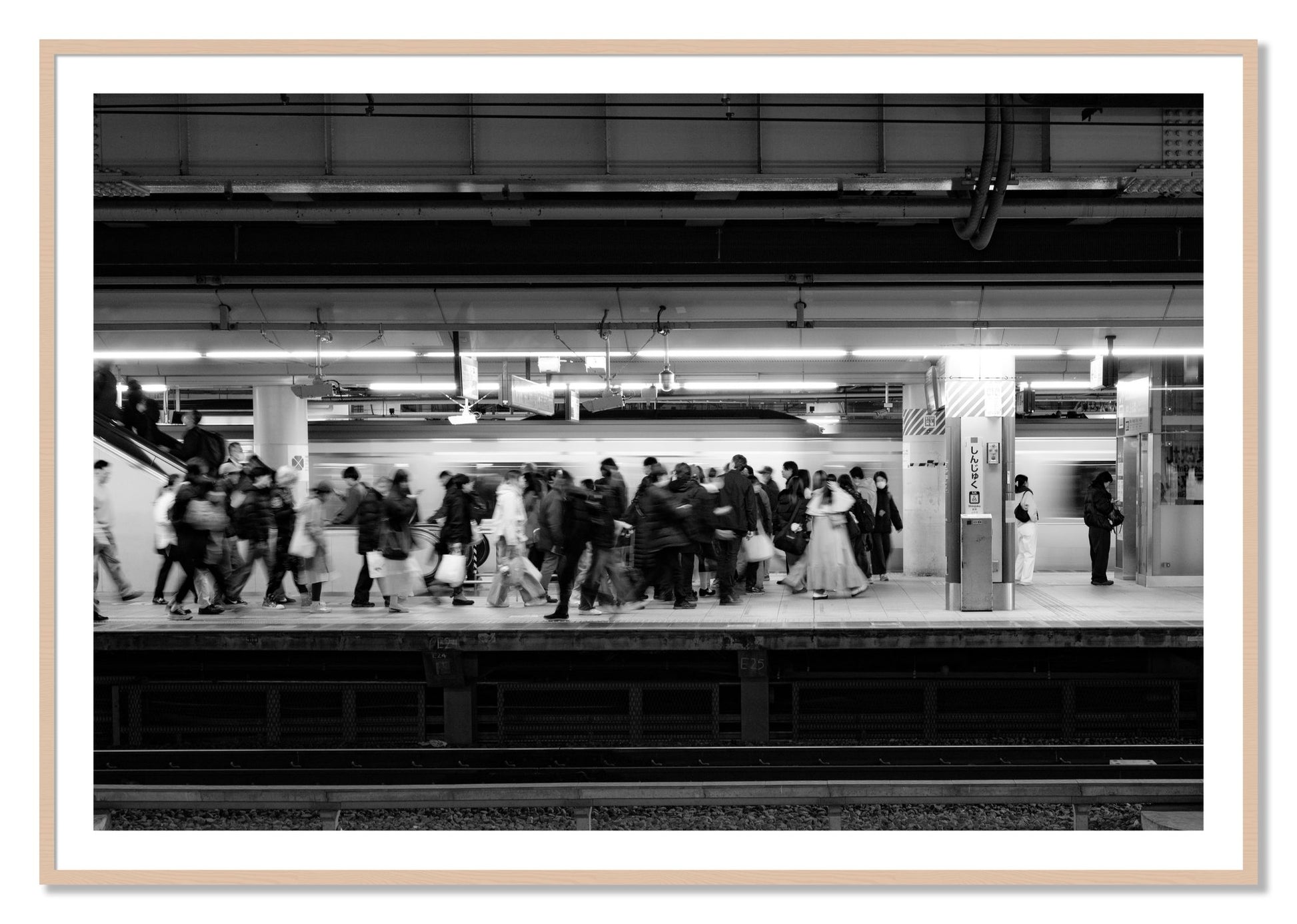 Framed photograph of Rush Hour In Tokyo by Dylan Ozanich, Maple frame, Borders