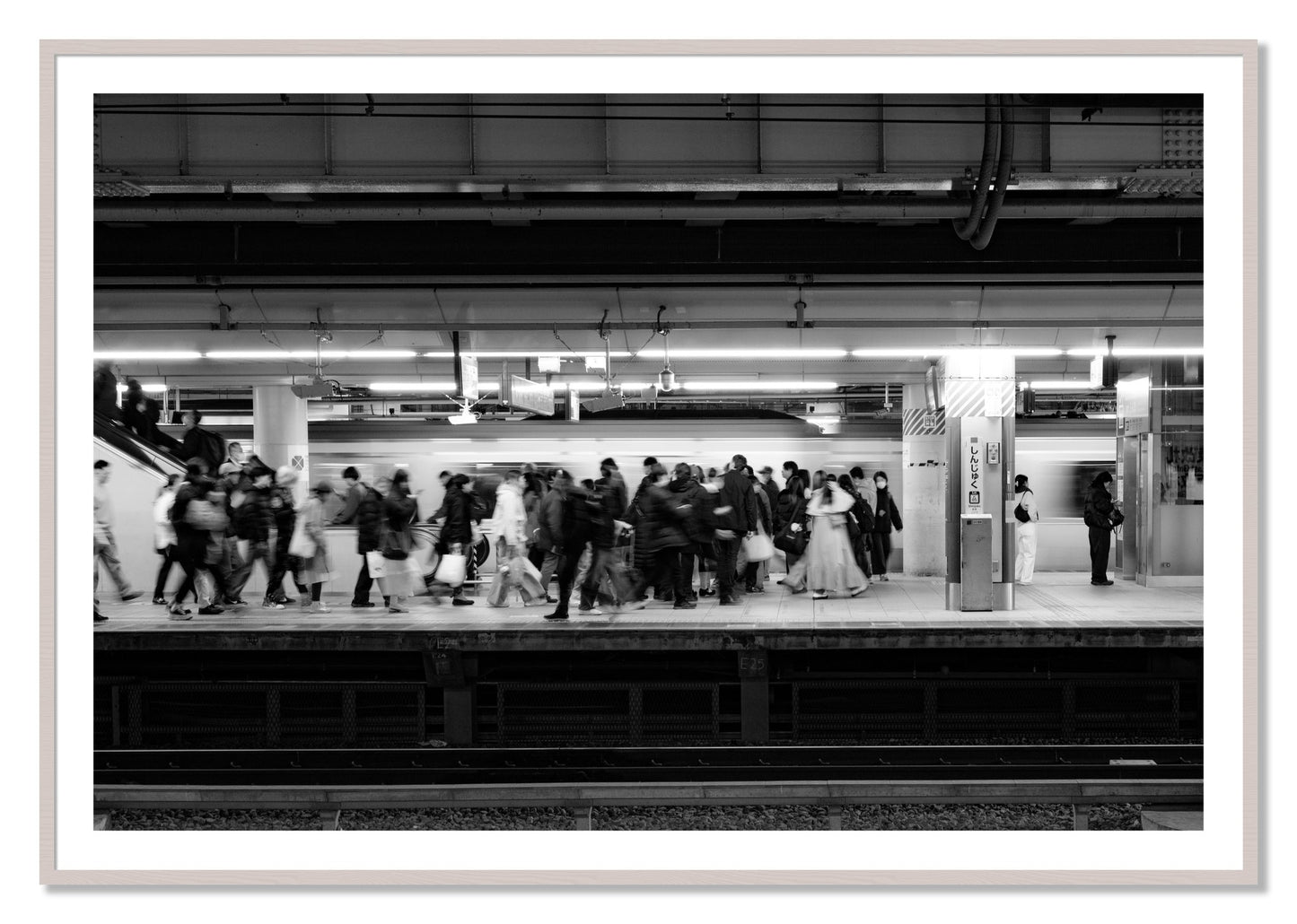 Framed photograph of Rush Hour In Tokyo by Dylan Ozanich, White Maple frame, Borders