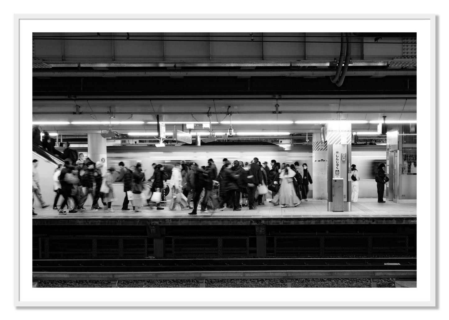 Framed photograph of Rush Hour In Tokyo by Dylan Ozanich, White frame, Borders