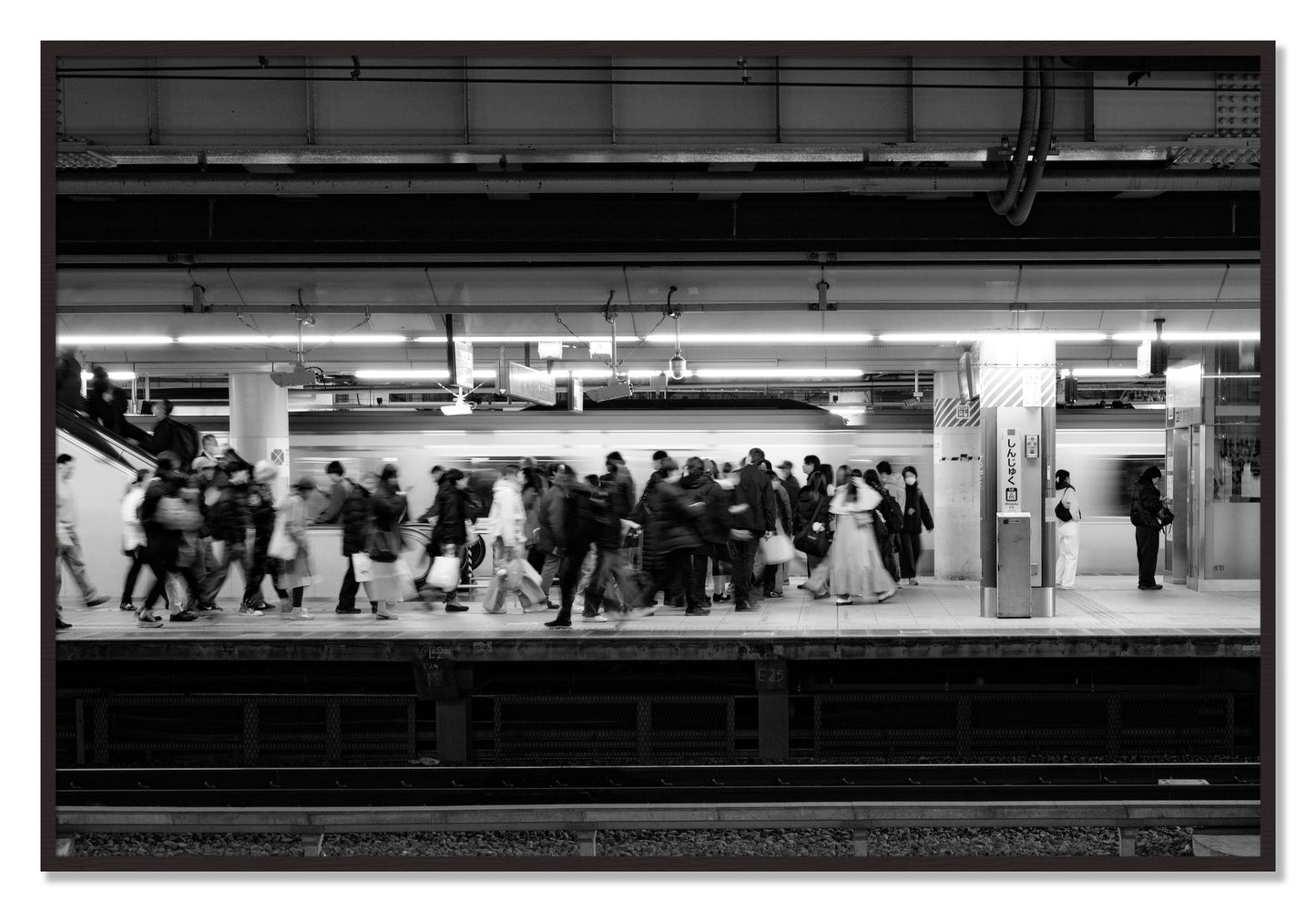 Framed photograph of Rush Hour In Tokyo by Dylan Ozanich, Black Walnut frame, Full Bleed