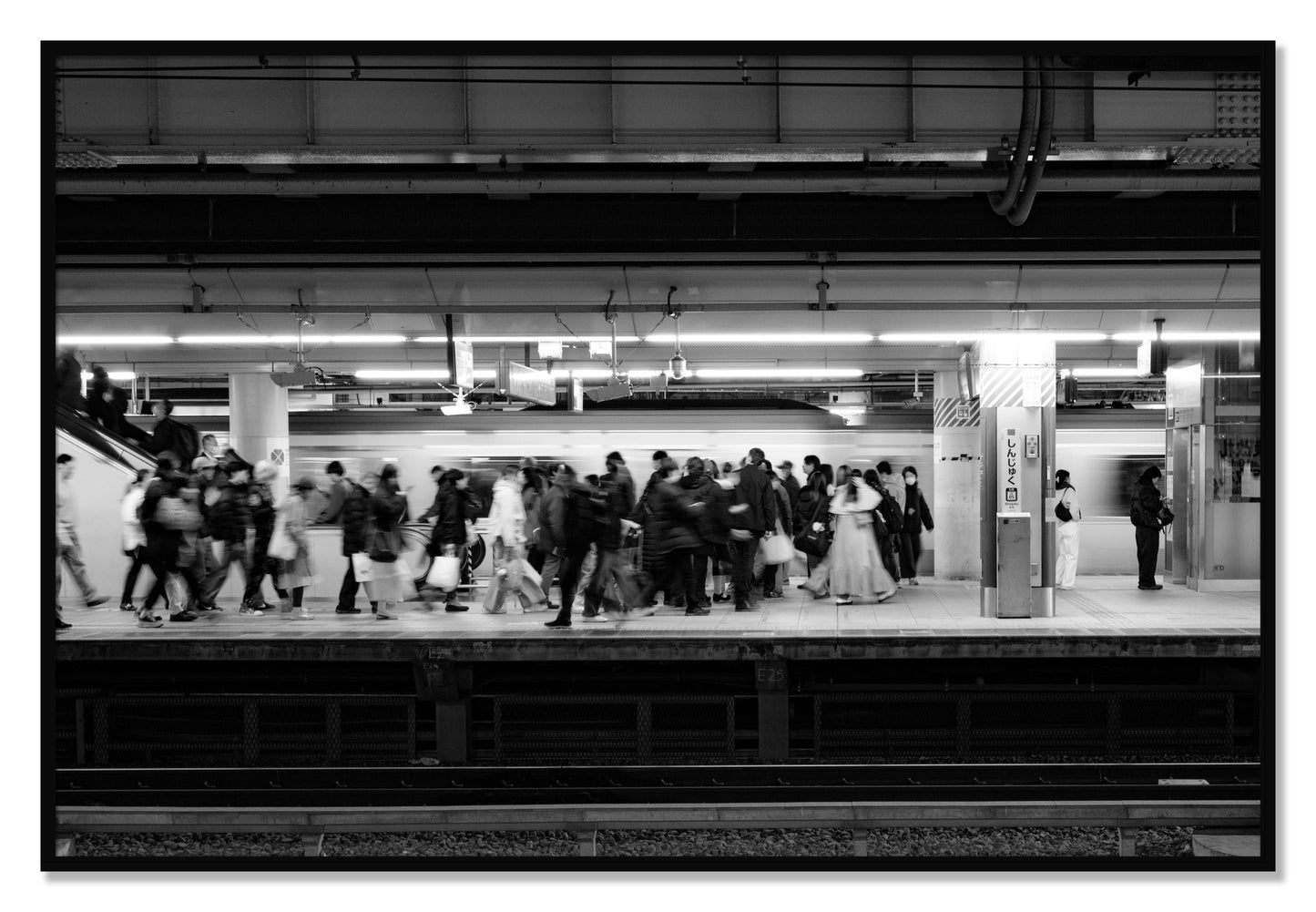 Framed photograph of Rush Hour In Tokyo by Dylan Ozanich, Black frame, Full Bleed