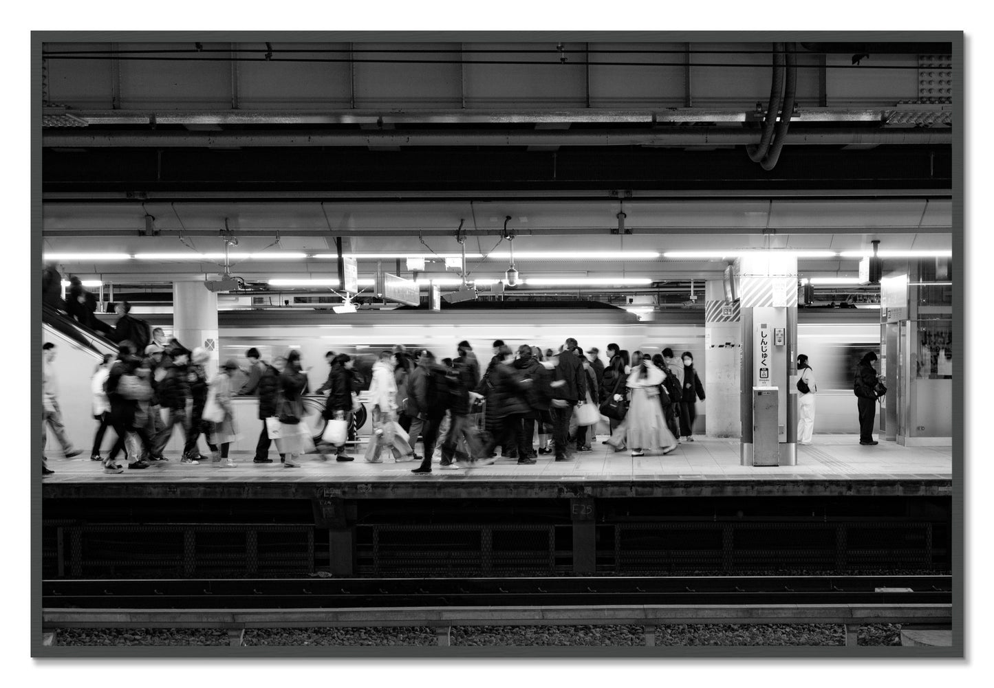 Framed photograph of Rush Hour In Tokyo by Dylan Ozanich, Grey frame, Full Bleed
