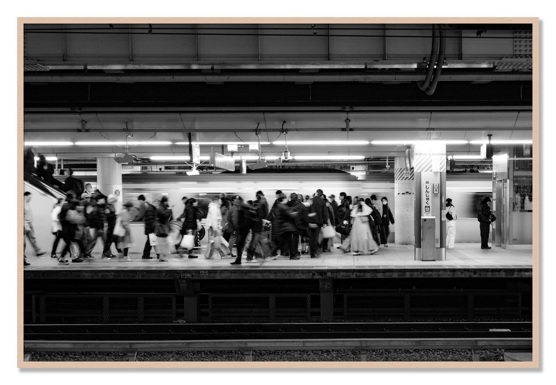 Framed photograph of Rush Hour In Tokyo by Dylan Ozanich, Maple frame, Full Bleed