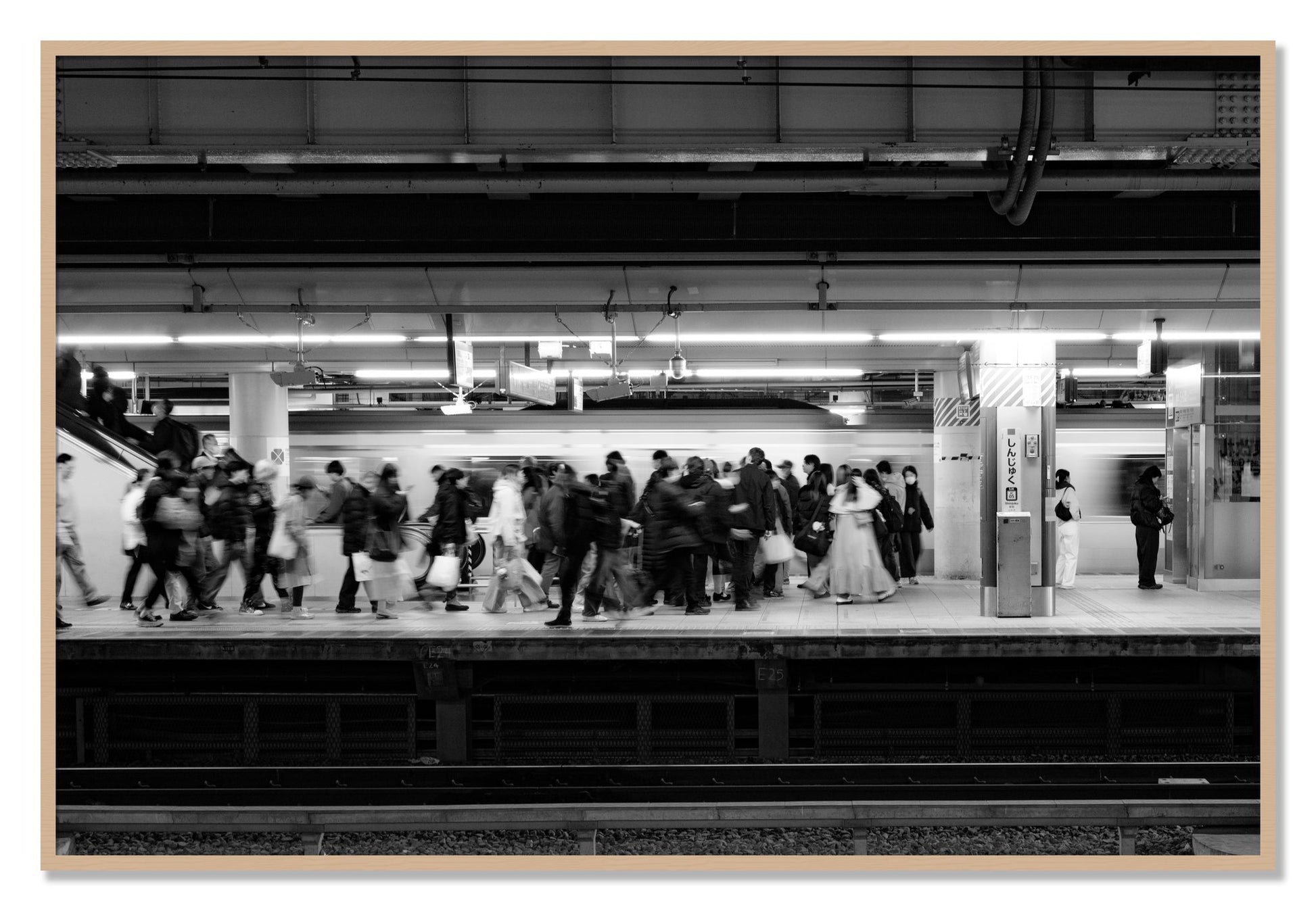 Framed photograph of Rush Hour In Tokyo by Dylan Ozanich, Oak frame, Full Bleed