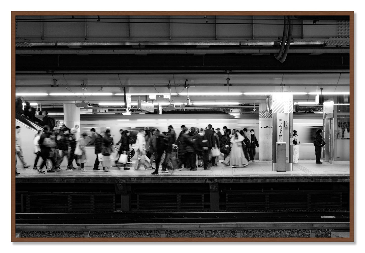 Framed photograph of Rush Hour In Tokyo by Dylan Ozanich, Walnut frame, Full Bleed