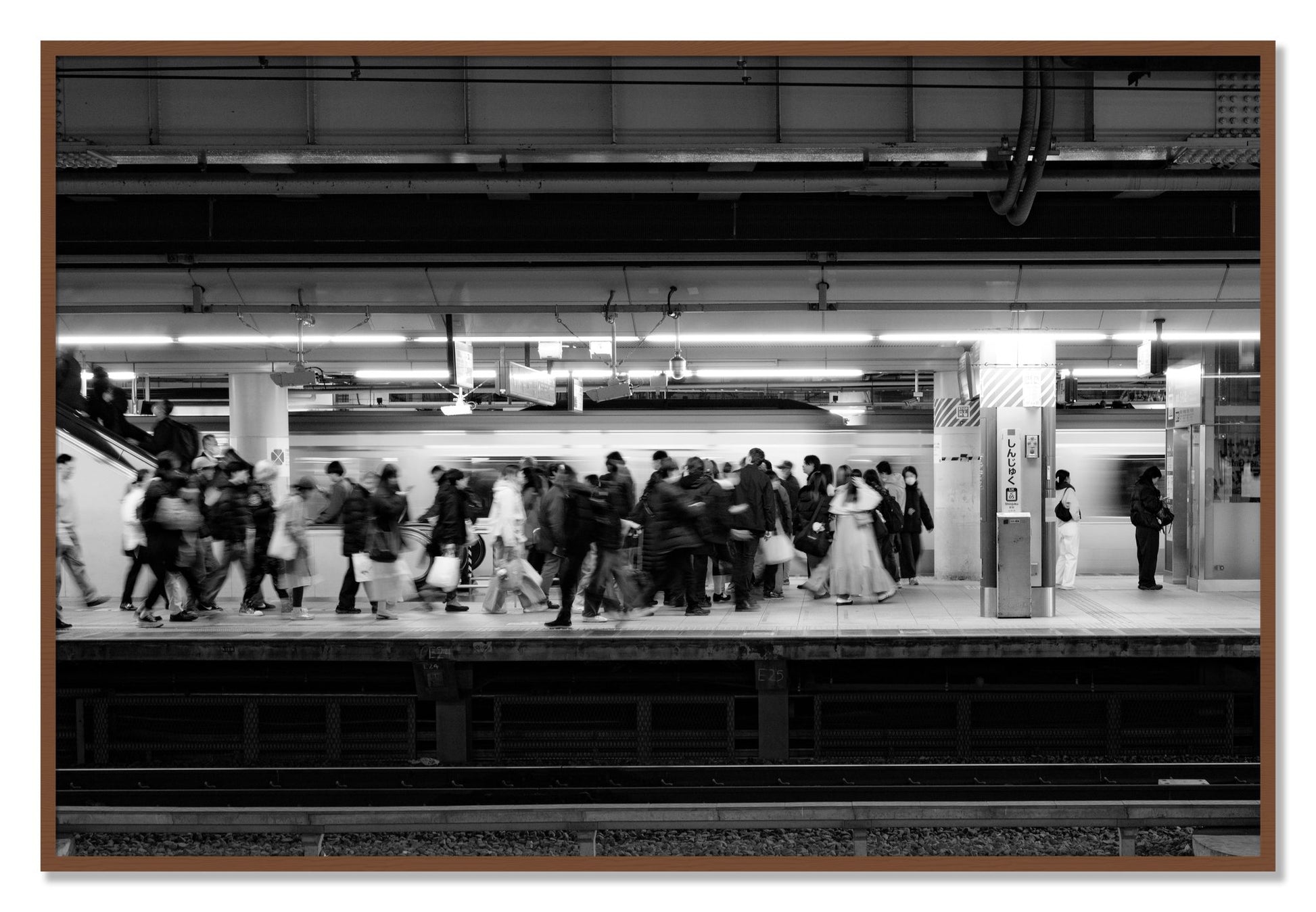 Framed photograph of Rush Hour In Tokyo by Dylan Ozanich, Walnut frame, Full Bleed