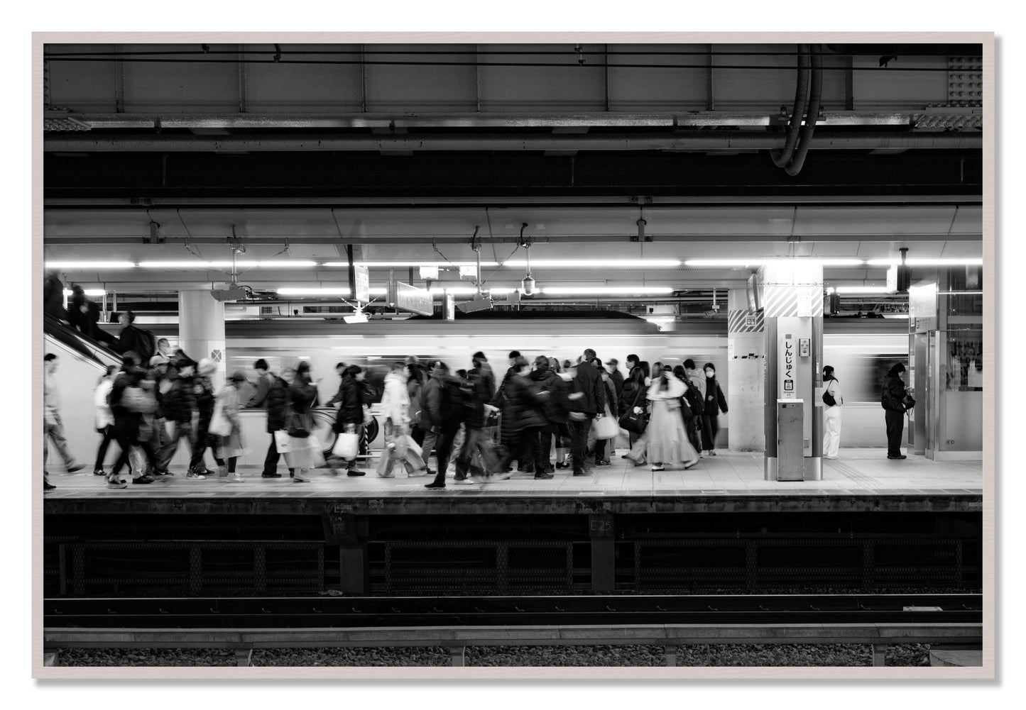 Framed photograph of Rush Hour In Tokyo by Dylan Ozanich, White Maple frame, Full Bleed
