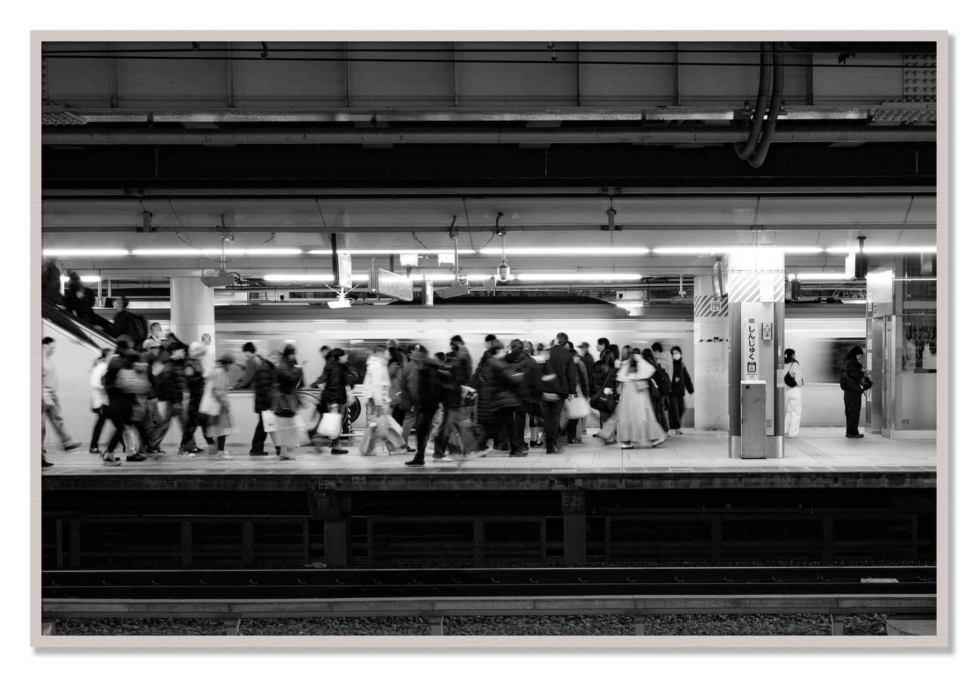 Framed photograph of Rush Hour In Tokyo by Dylan Ozanich, White Maple frame, Full Bleed