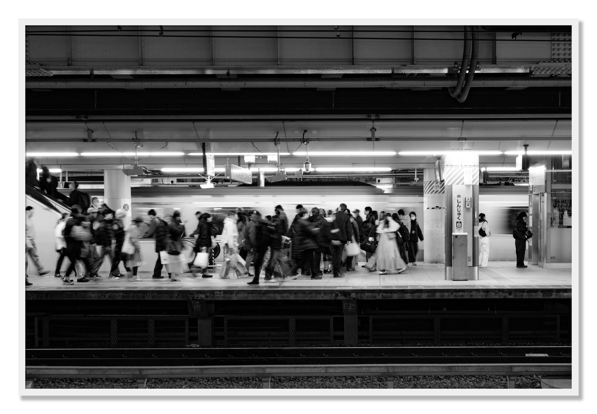 Framed photograph of Rush Hour In Tokyo by Dylan Ozanich, White frame, Full Bleed