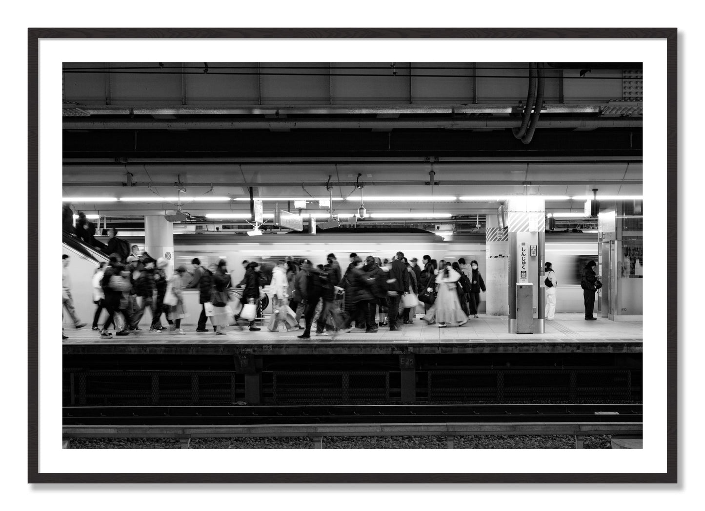 Framed photograph of Rush Hour In Tokyo by Dylan Ozanich, Black Walnut frame, Borders
