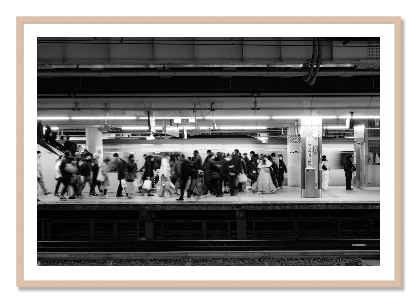Framed photograph of Rush Hour In Tokyo by Dylan Ozanich, Maple frame, Borders