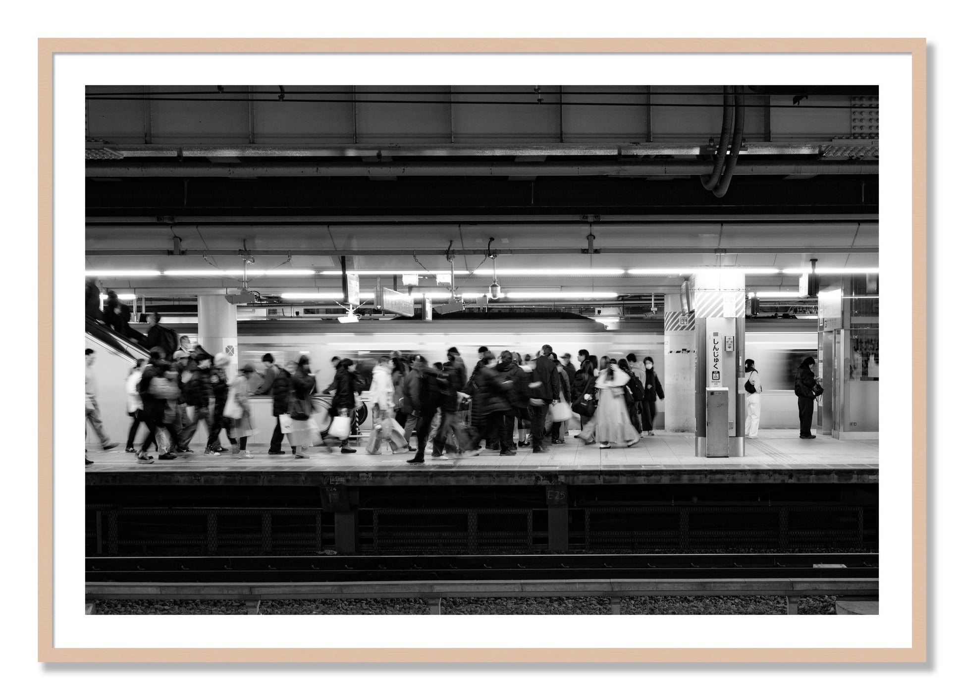 Framed photograph of Rush Hour In Tokyo by Dylan Ozanich, Maple frame, Borders
