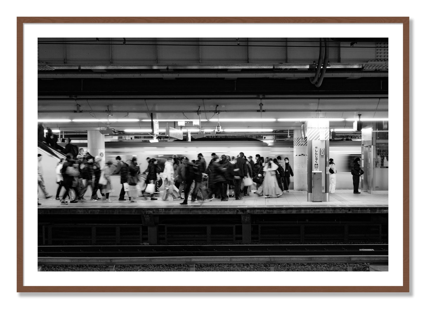 Framed photograph of Rush Hour In Tokyo by Dylan Ozanich, Walnut frame, Borders