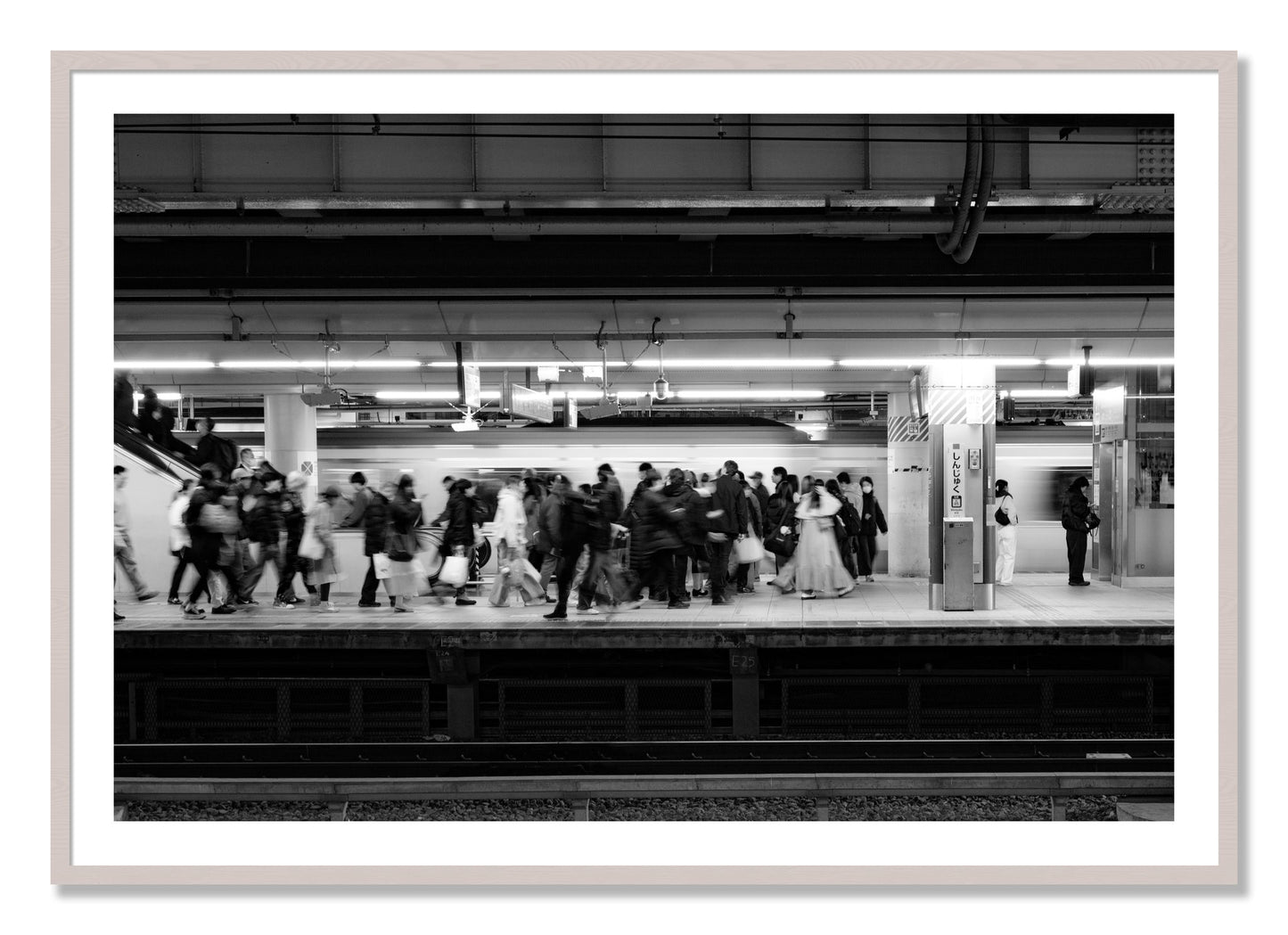 Framed photograph of Rush Hour In Tokyo by Dylan Ozanich, White Maple frame, Borders