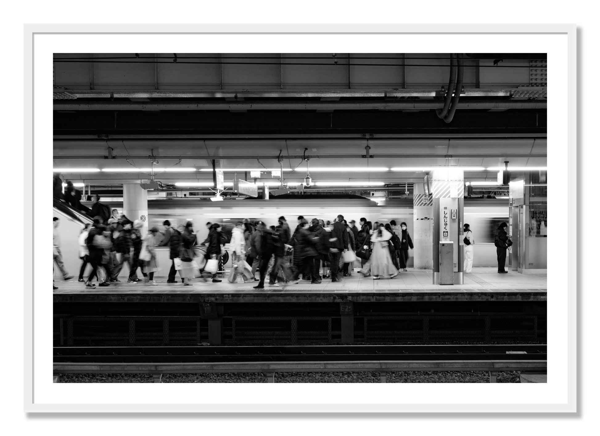 Framed photograph of Rush Hour In Tokyo by Dylan Ozanich, White frame, Borders