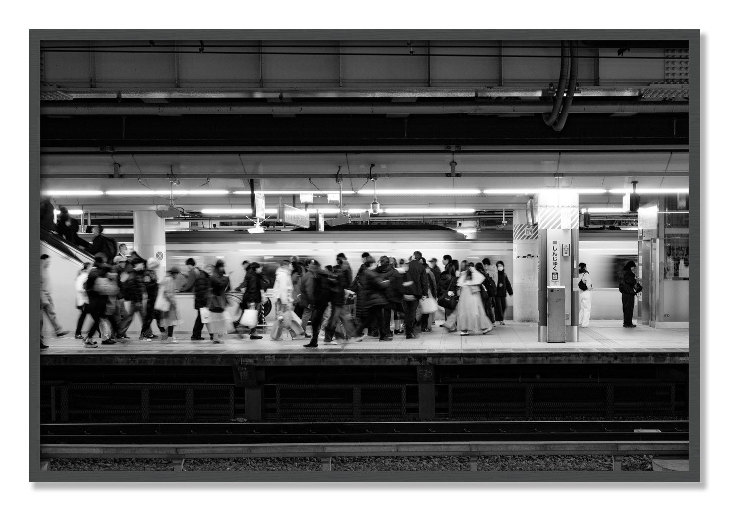 Framed photograph of Rush Hour In Tokyo by Dylan Ozanich, Grey frame, Full Bleed