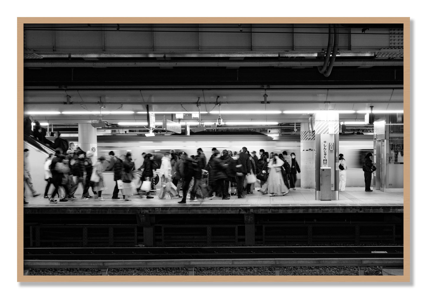Framed photograph of Rush Hour In Tokyo by Dylan Ozanich, Oak frame, Full Bleed