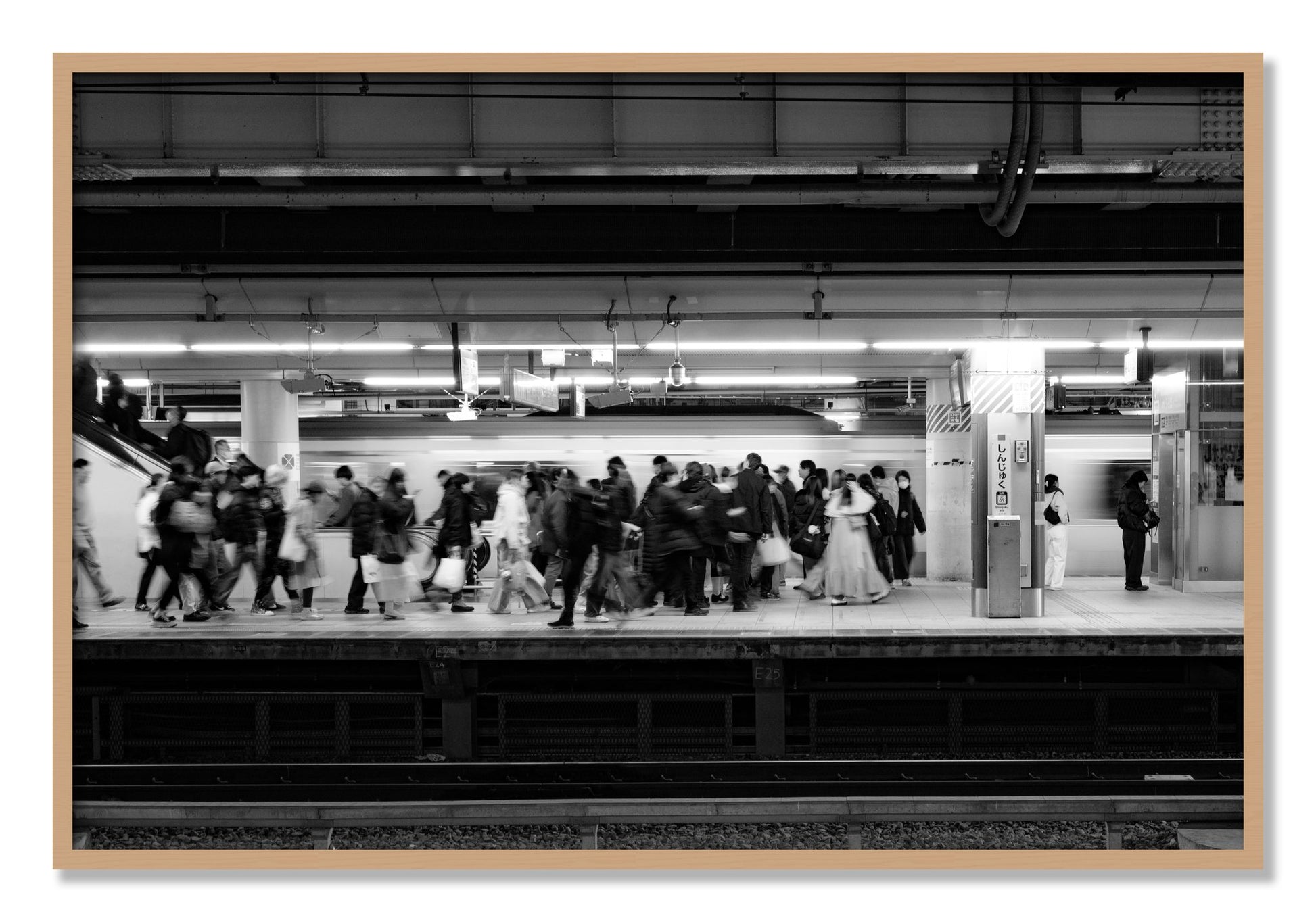 Framed photograph of Rush Hour In Tokyo by Dylan Ozanich, Oak frame, Full Bleed