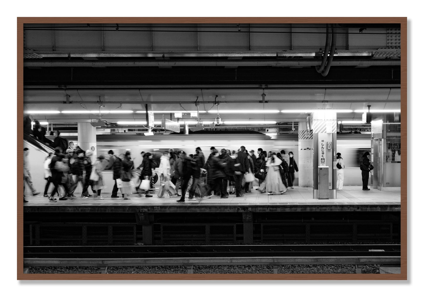 Framed photograph of Rush Hour In Tokyo by Dylan Ozanich, Walnut frame, Full Bleed