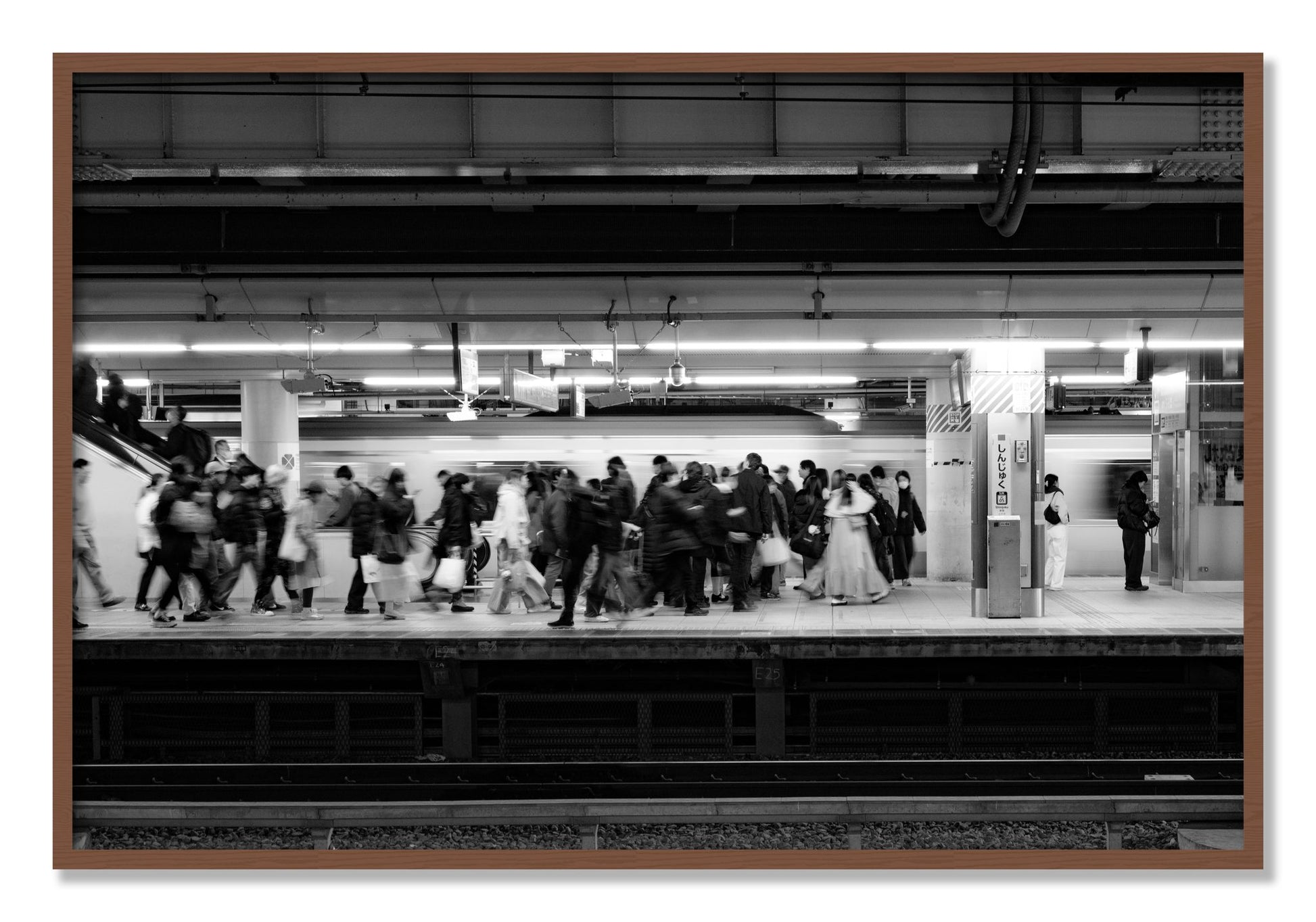 Framed photograph of Rush Hour In Tokyo by Dylan Ozanich, Walnut frame, Full Bleed
