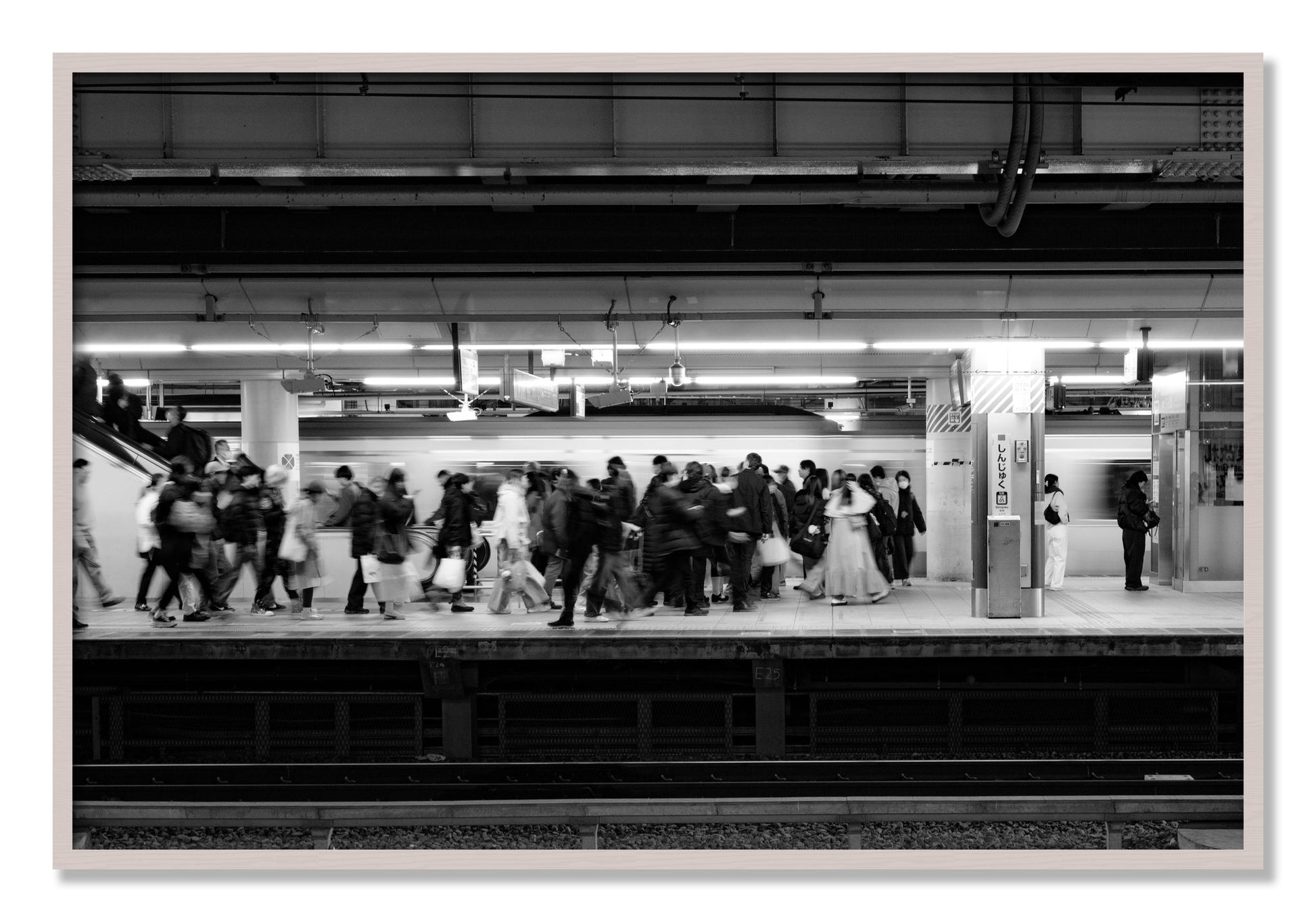 Framed photograph of Rush Hour In Tokyo by Dylan Ozanich, White Maple frame, Full Bleed