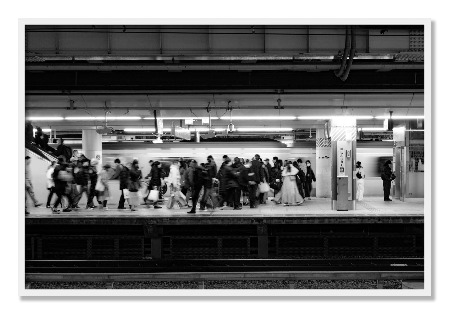 Framed photograph of Rush Hour In Tokyo by Dylan Ozanich, White frame, Full Bleed