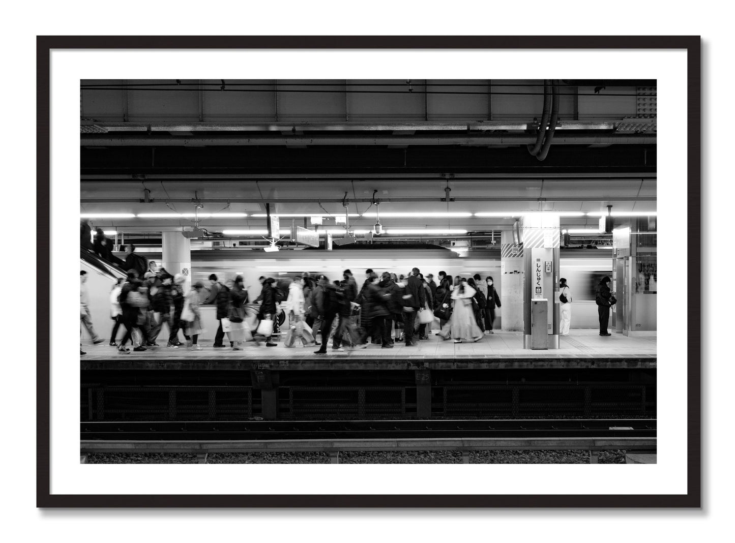 Framed photograph of Rush Hour In Tokyo by Dylan Ozanich, Black Walnut frame, Borders