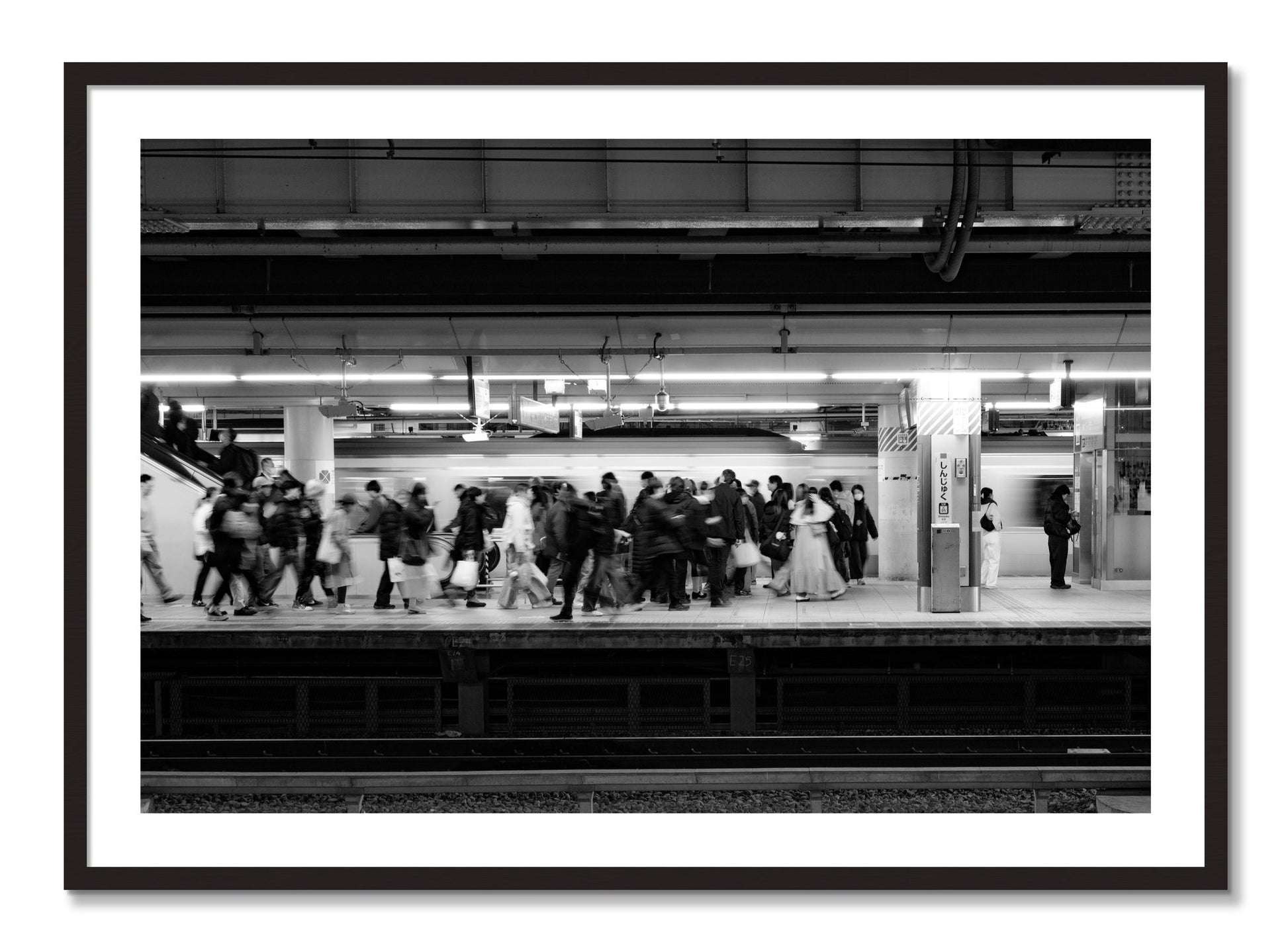 Framed photograph of Rush Hour In Tokyo by Dylan Ozanich, Black Walnut frame, Borders
