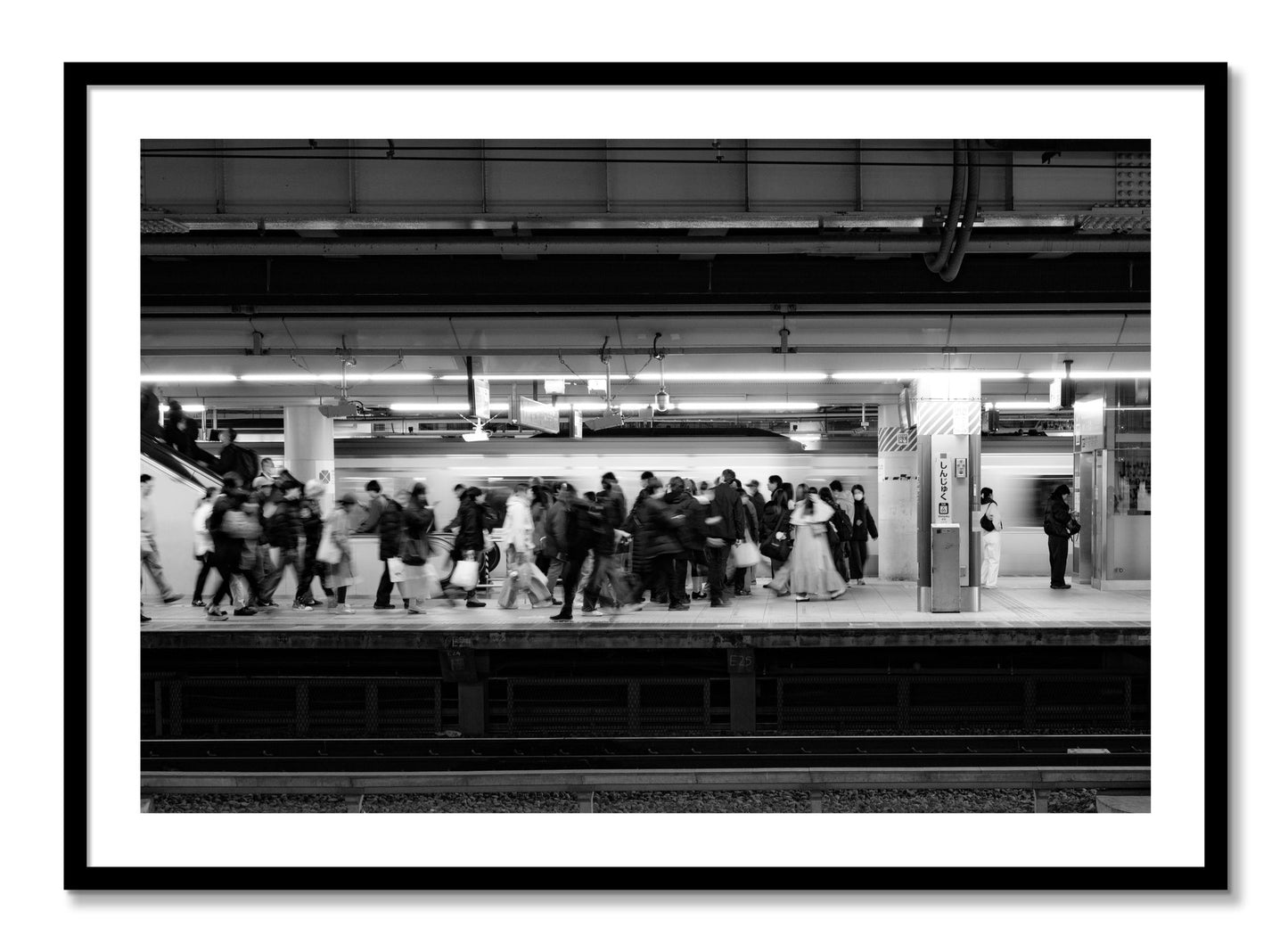 Framed photograph of Rush Hour In Tokyo by Dylan Ozanich, Black frame, Borders