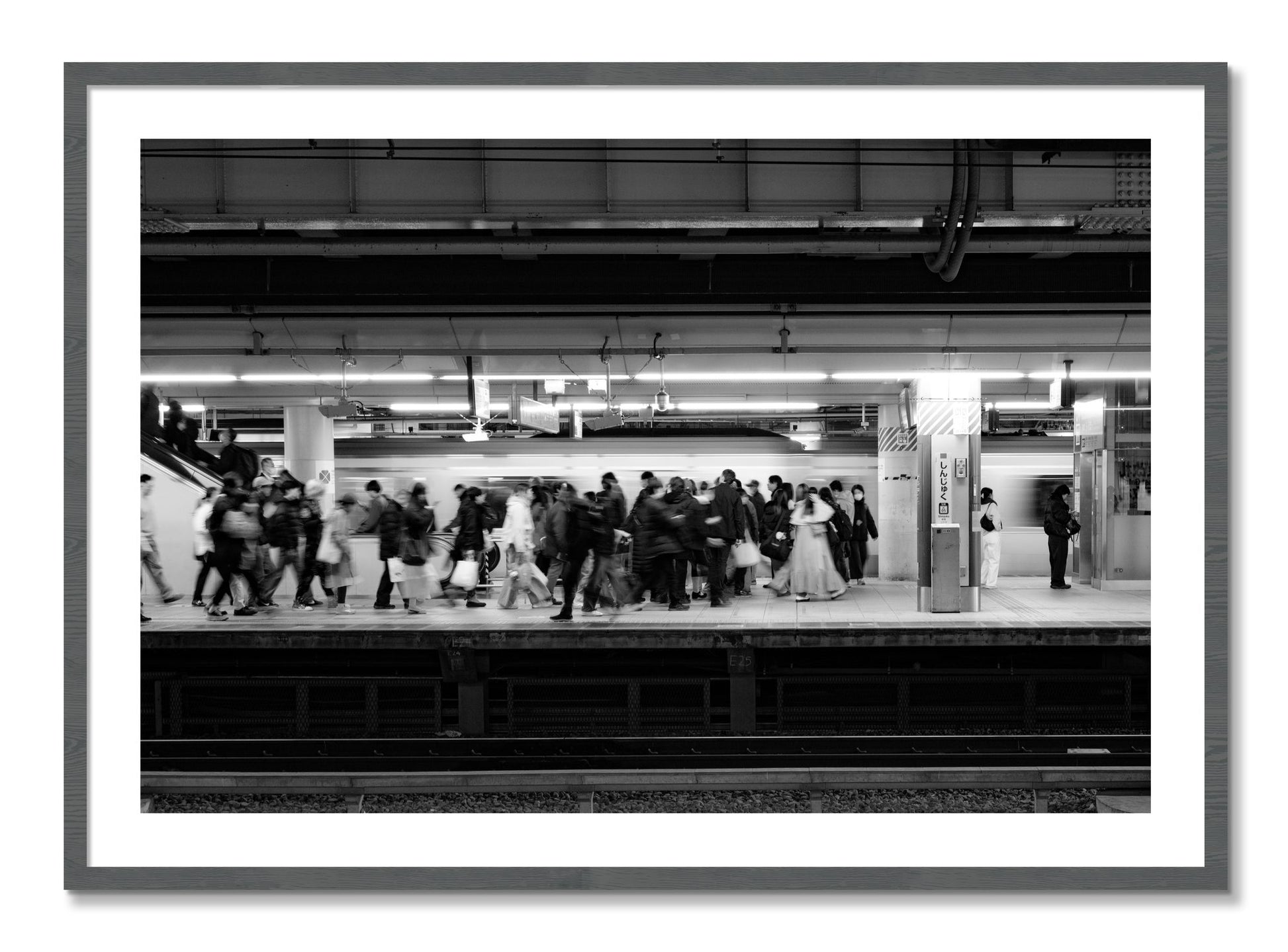 Framed photograph of Rush Hour In Tokyo by Dylan Ozanich, Grey frame, Borders