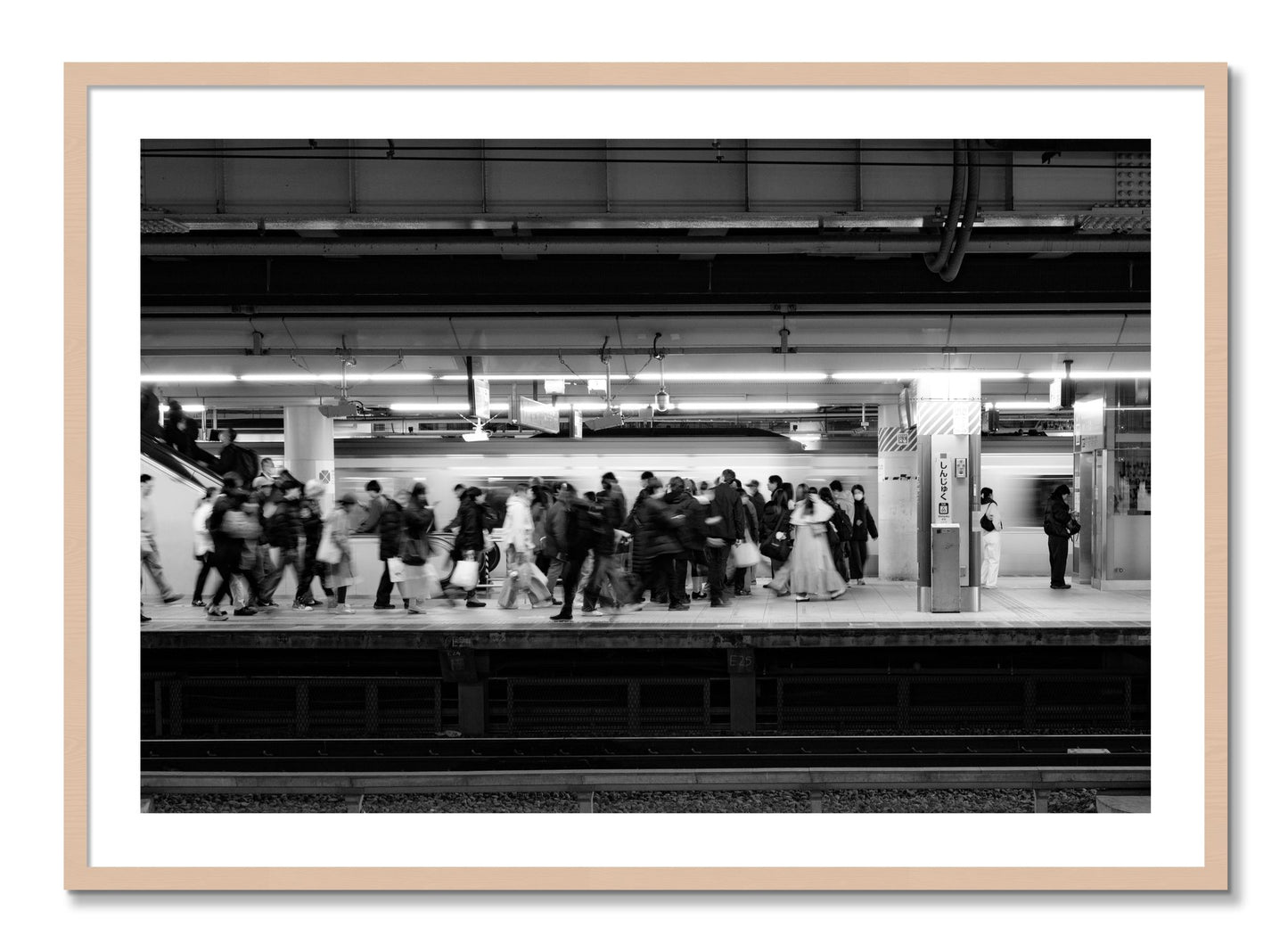 Framed photograph of Rush Hour In Tokyo by Dylan Ozanich, Maple frame, Borders