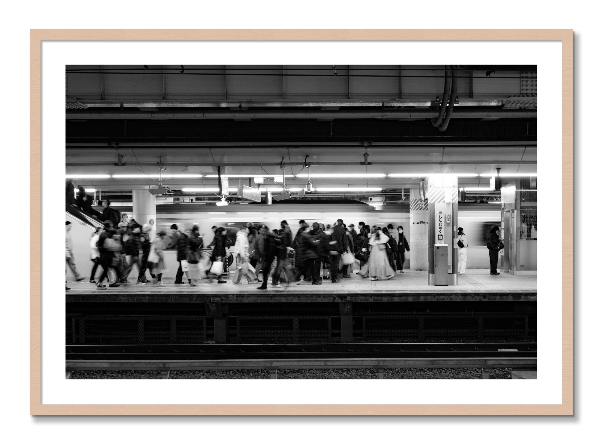 Framed photograph of Rush Hour In Tokyo by Dylan Ozanich, Maple frame, Borders