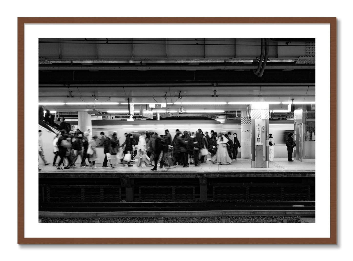 Framed photograph of Rush Hour In Tokyo by Dylan Ozanich, Walnut frame, Borders