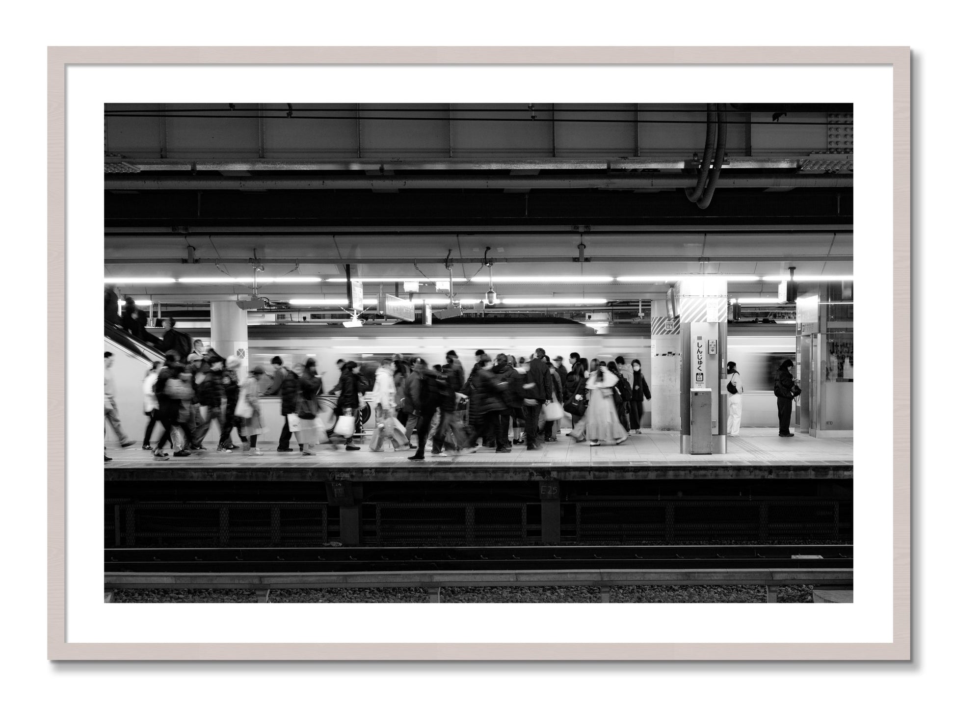 Framed photograph of Rush Hour In Tokyo by Dylan Ozanich, White Maple frame, Borders