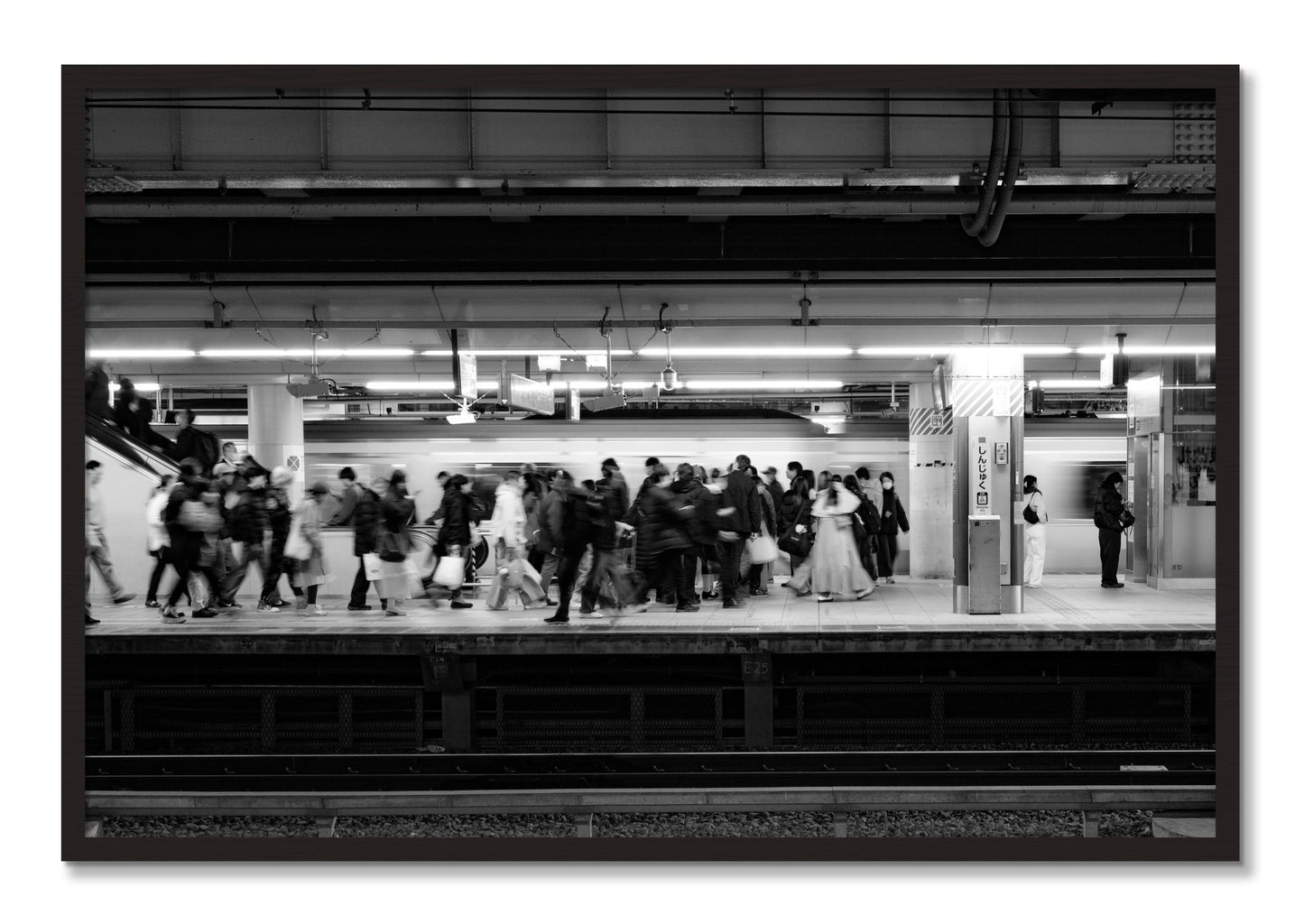 Framed photograph of Rush Hour In Tokyo by Dylan Ozanich, Black Walnut frame, Full Bleed
