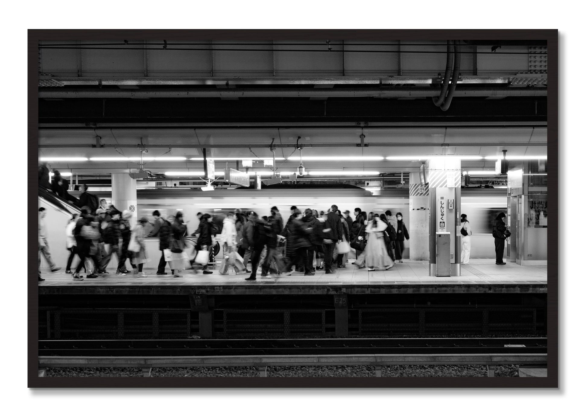 Framed photograph of Rush Hour In Tokyo by Dylan Ozanich, Black Walnut frame, Full Bleed