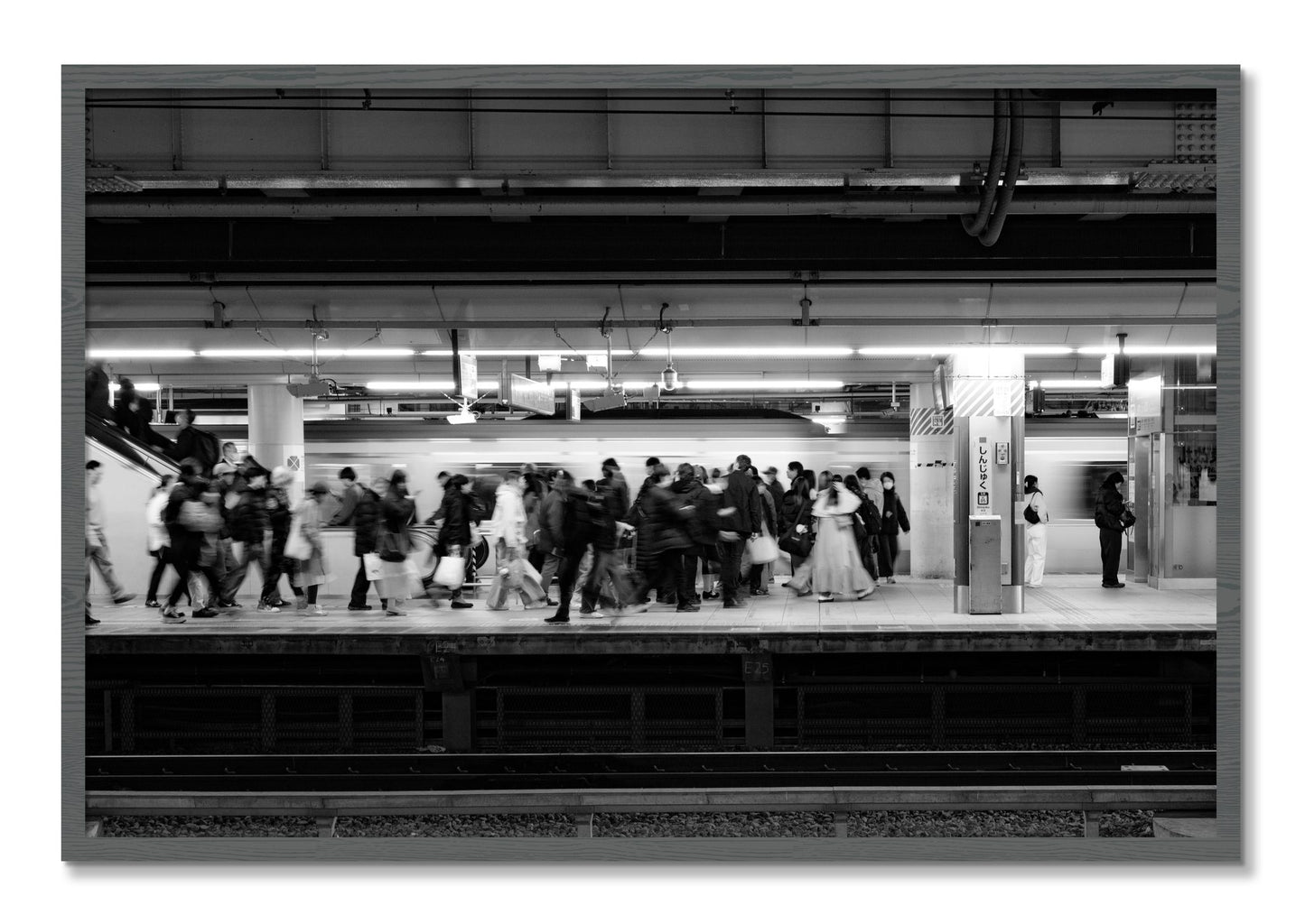 Framed photograph of Rush Hour In Tokyo by Dylan Ozanich, Grey frame, Full Bleed