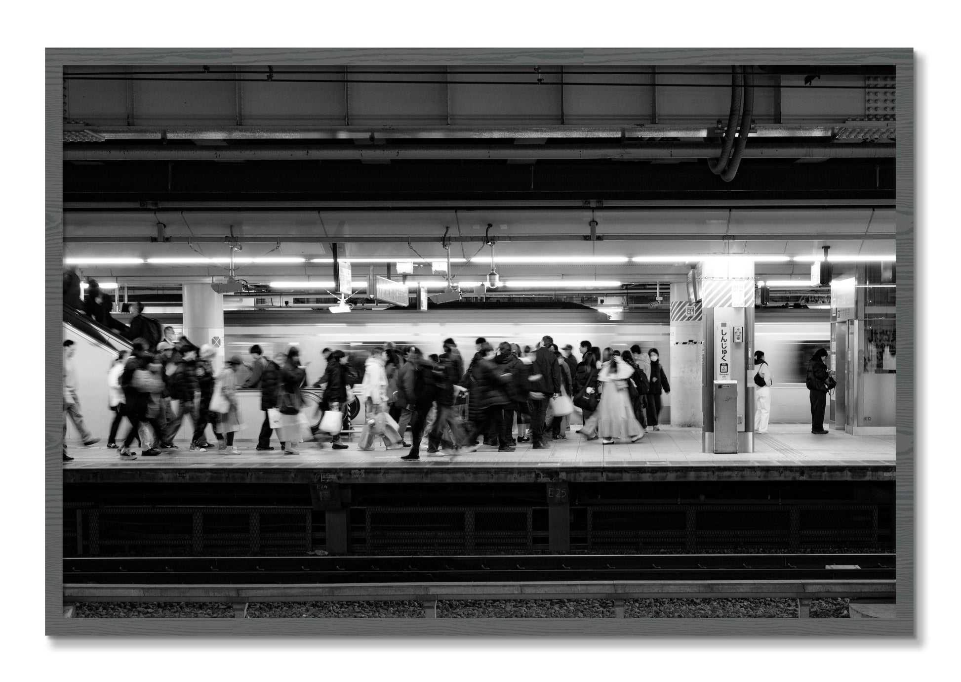 Framed photograph of Rush Hour In Tokyo by Dylan Ozanich, Grey frame, Full Bleed