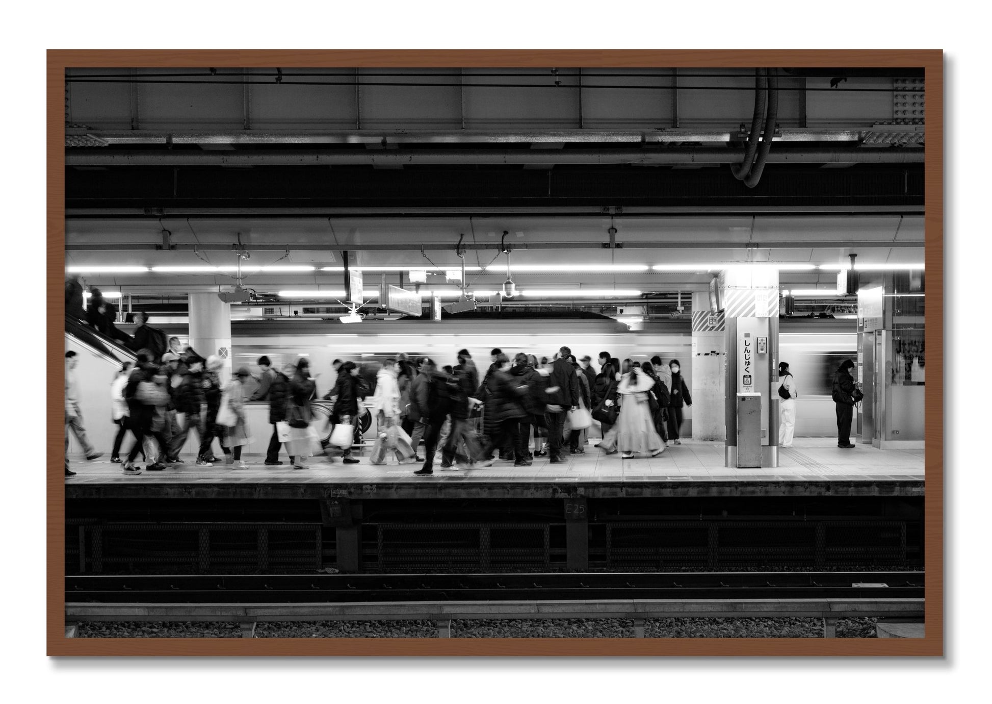 Framed photograph of Rush Hour In Tokyo by Dylan Ozanich, Walnut frame, Full Bleed