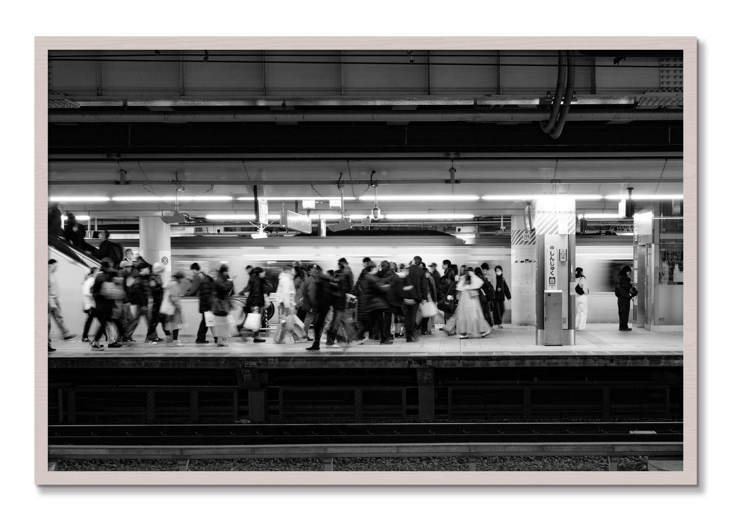 Framed photograph of Rush Hour In Tokyo by Dylan Ozanich, White Maple frame, Full Bleed